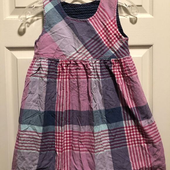 🐰 Tea Collection Pretty Denim & Plaid Reversible Dress, size 8 - Picture 9 of 12